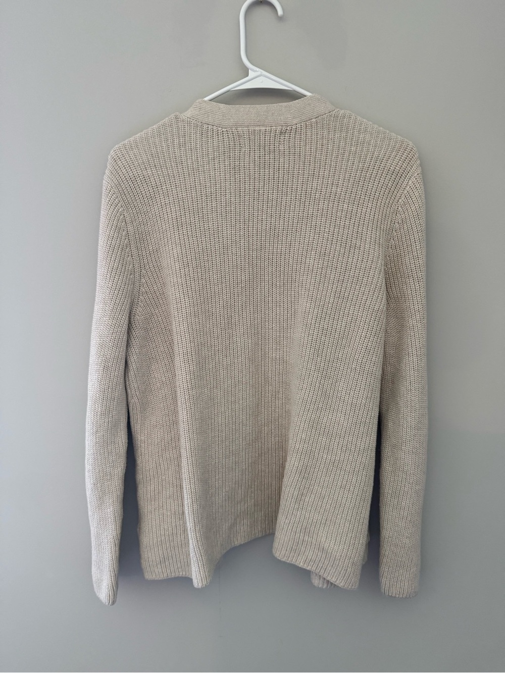 Lands End Drifter Womens L Petite 14-16 Beige Cotton V Neck Cardigan - Picture 6 of 6